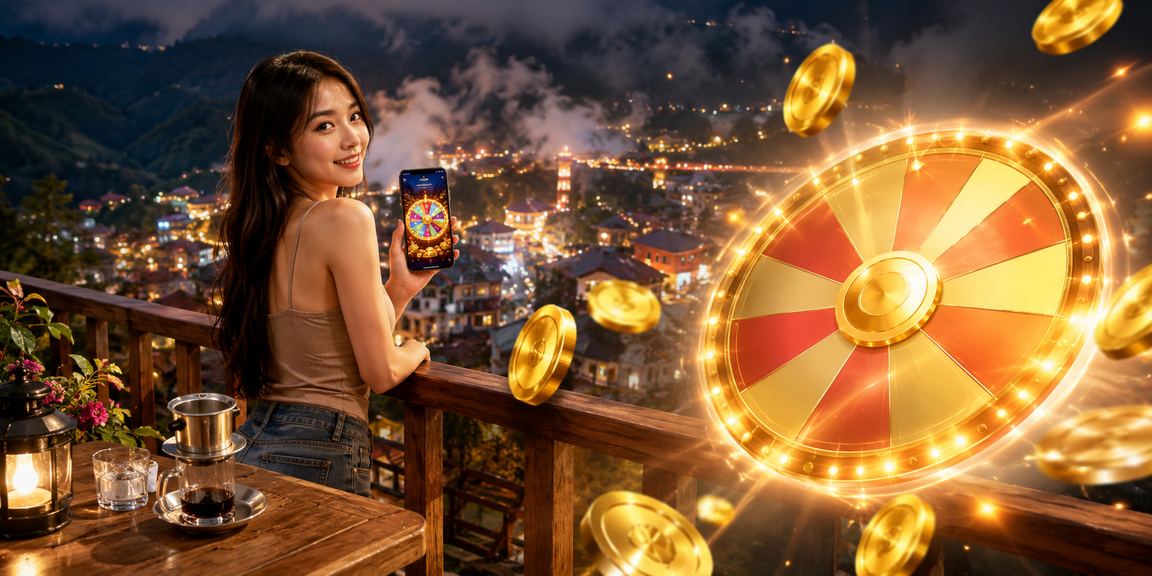 Người chơi tại Sa Pa thưởng thức cà phê buổi sáng và tham gia vòng roulette jackpot trực tuyến